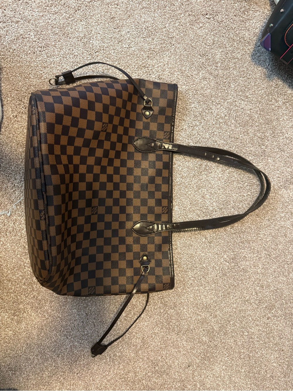 Louis Vuitton Brown Checkered Tote - Damier Ebene